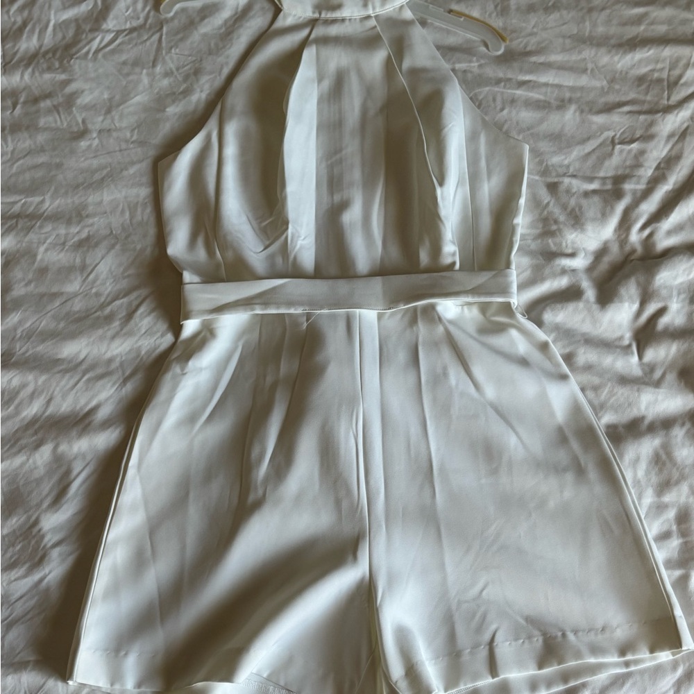 Elegant White Halter Romper